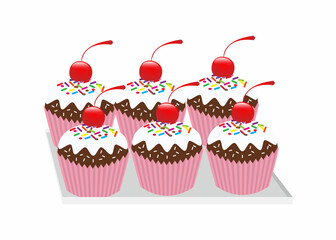 Chocolate cake for birthday event vector illustration
