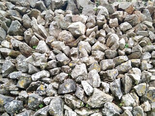 A pile of stones as a background.