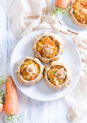 Baked vegetarian  buns with vegetables