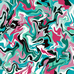 Fototapeta na wymiar Liquid Swirl abstract geometric wavy texture with random shapes and lines in contrasting colors