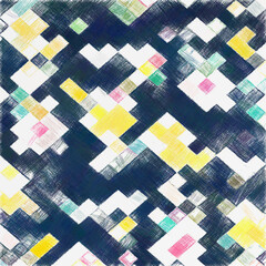 Geometric colorful pattern with a rough texture background. Background texture wall and have copy space for text. Picture for creative wallpaper or design art work.