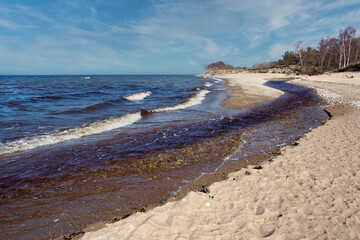 Small river flowing to the sea.