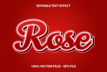 Fototapeta premium rose text effect with red color. Editable text effects for templates.