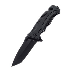 Knife tourist, hunting, tactical, military for survival and self-defense. Steel blade. An isolated object on a white background.