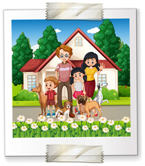Fototapeta premium A photo of happy family on white backgound
