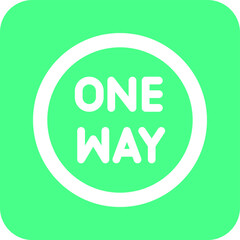 One way Vector Icon Design Illustration