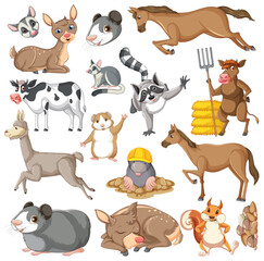 Fototapeta premium Seamless pattern with cute animals