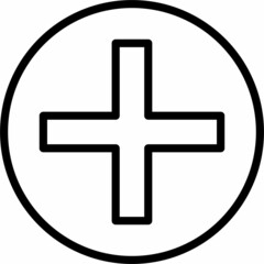 Obraz premium Icon illustration of Plus outline on transparent background