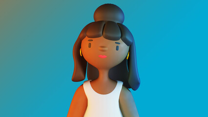 Woman Avatar 3d Rendered Illustration 