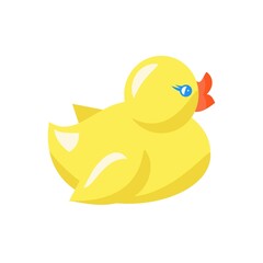 Yellow Rubber duck Cartoon vector illustration on white background