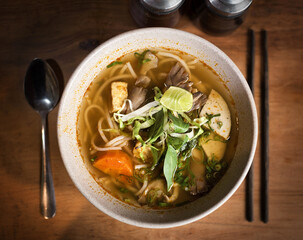Vegetarian Vietnamese soup Bun Bo
