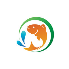 Fish fishing Logo in Vector
