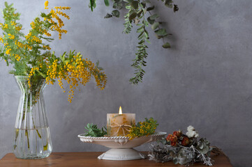 ミモザのキャンドル  ボタニカルキャンドル