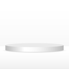 blank round pedestal . metallic circular podium for outstanding luxury product advertising display on white background