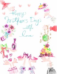 Happy Mother's Day 母の日　hand lettering, illustration 10