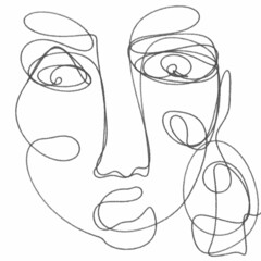 line art face minimal drawing portrait design 