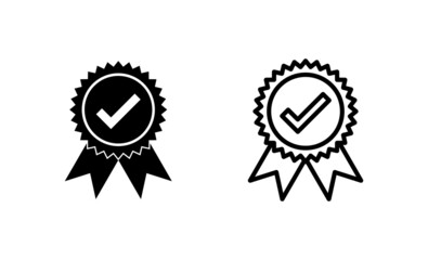 Approved icon vector. Certified Medal Icon