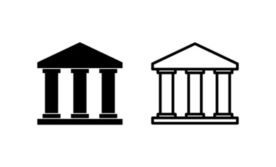 Bank icon vector. Bank sign and symbol, museum, university