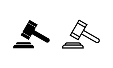 Gavel icon vector. judge gavel sign and symbol. law icon. auction hammer