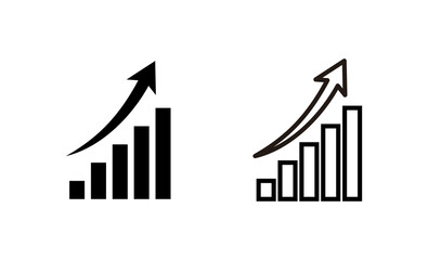 Growing graph icon vector. Chart sign and symbol. diagram icon