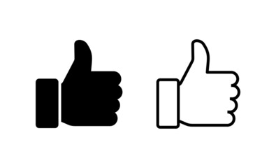 Like icon vector. Thumbs up sign and symbol. Hand like