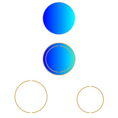a blue circle icon and a gold ring and numbers 1 to 5 for making videos on a white background