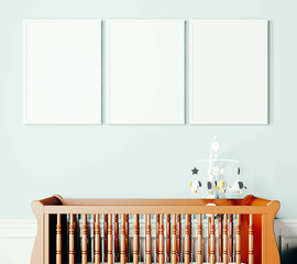 3d render of beautiful nursery baby room
