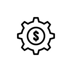gear wheel icon with dollar. line icon style. suitable for money symbol, business, setting. simple design editable. Design template vector