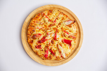 A variety of delicious pizzas are ready to eat.