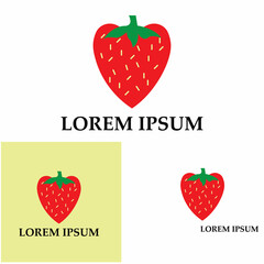 Strawberry funny and cute logo vector icon background template illustration