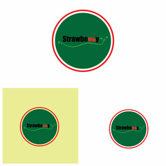 Strawberry funny and cute logo vector icon background template illustration