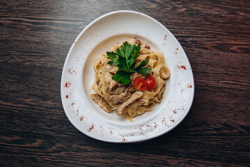 spaghetti with tomato sauce pasta italian restaurant food