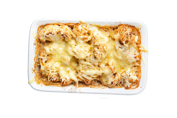 cauliflower casserole vegetable cheese fresh healthy meal food diet snack on the table copy space food background 