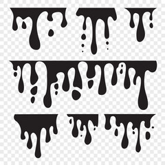 Paint dripping vector. Dripping liquid and Paint flows.