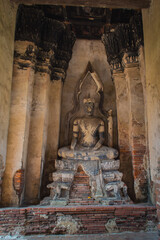 Broken ancient Buddha statue,Ancient buddha broken at wat chaiwattanaram ayuthaya thailand