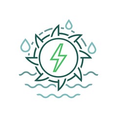 Hydro energy station icon. Renewable energy source. Vector illustration