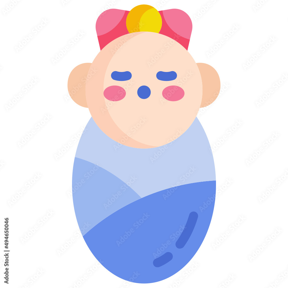 Sticker baby flat icon