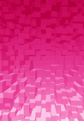 Illustration of French Rose Pink 3D Cubes for Abstract Background
