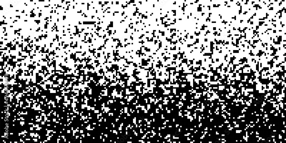Poster random falling squares different size. pixels gradient background. abstract mosaic on white backgrou