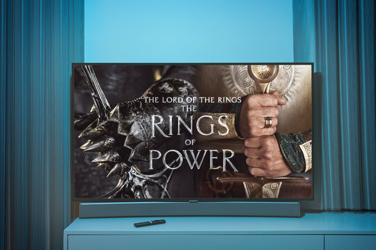 The Lord Of The Rings: The Rings Of Power TV Series On Big Tv Screen.LOR Television Show At Home