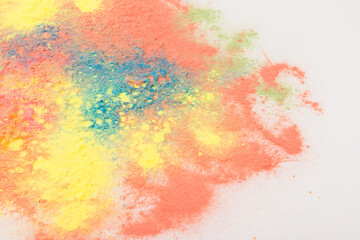 Abstract colorful Happy Holi background. Indian Holi festival of colours. Colorful powder explosion.