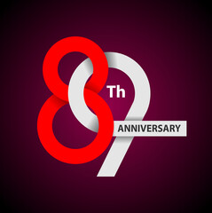 Vector abstract, modification 89 number for anniversary symbol.