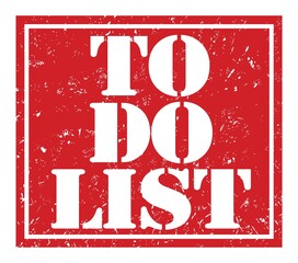 TO DO LIST, text written on red stamp sign