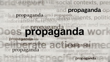 Headline titles media with propaganda 3d illustration