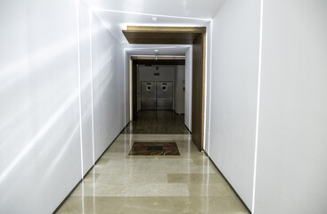 Interior hospital corridor