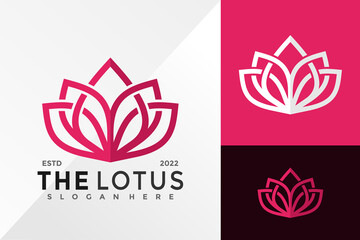 Nature Lotus Elegant Logo Design Vector illustration template