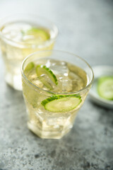 Refreshing homemade lemonade with fresh cucumber