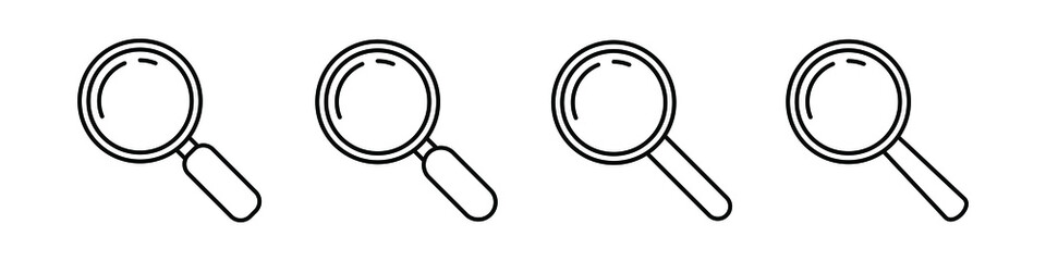 Search line icon. Magnifying glass or loupe vector sign.