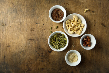 Fresh organic seeds and nuts