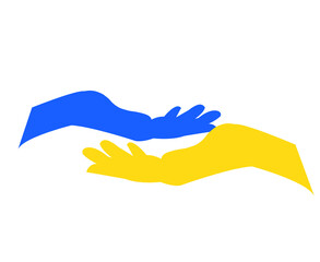 Ukraine Emblem Hands Flag Symbol Abstract National Europe Vector illustration Design